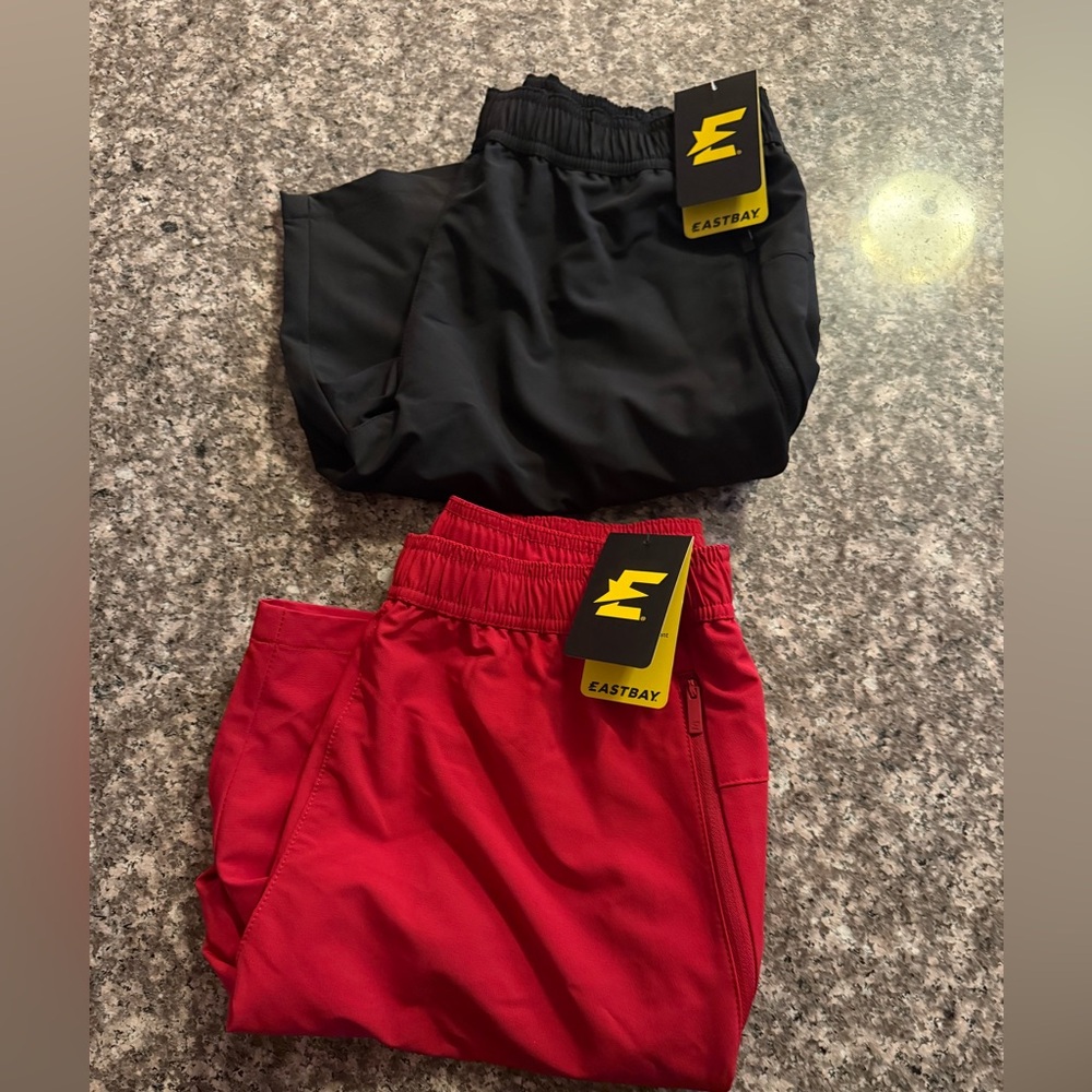 Men’s Eastbay black or red gym tech shorts NWT -Sz M
